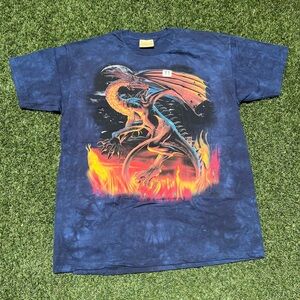 VTG 00’s / Y2K Deadstock The Mountain Dragon Flames Dark Blue Tee